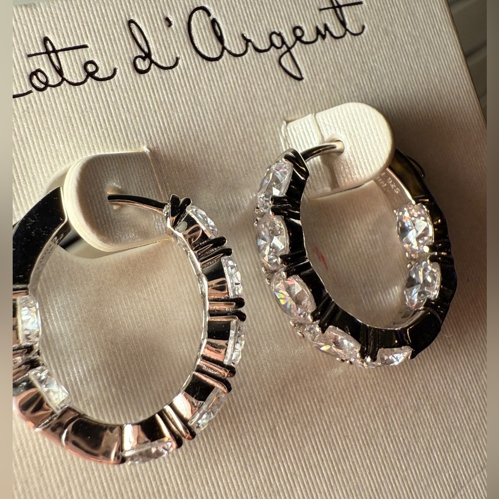 Silver Hoop Earrings - Picture 8 of 8